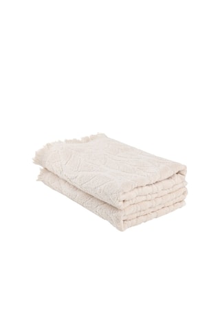 2 Handdoeken Leaf - Beige