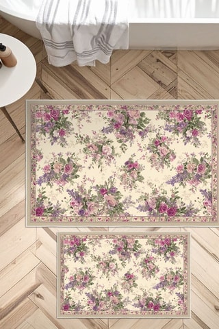 2 Badmatten - Roze - 50 x 60 cm en 60 x 100 cm