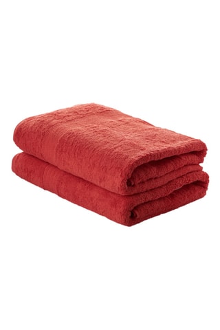 2 Biologisch Katoenen Handdoeken Lanes - Rood - 70 x 140 cm