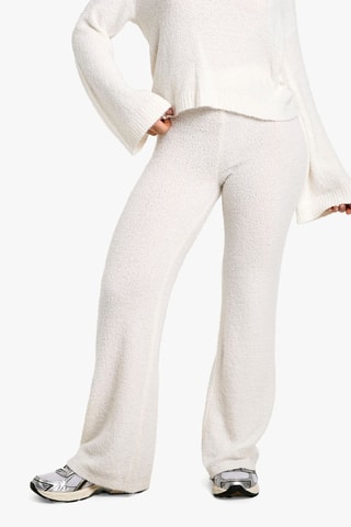 Broek Wide Legs Hoge Taille - Ecru