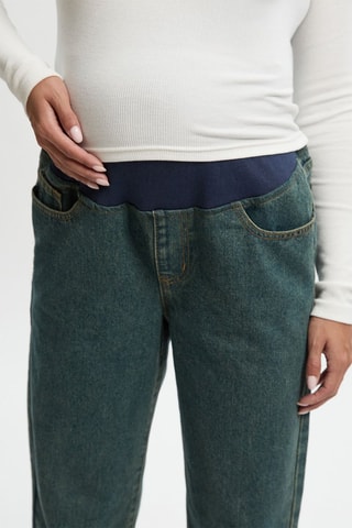 Zwangerschapsjeans Straight Fit Hoge Taille - Donkergroen