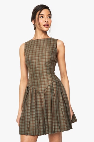 Robe plissée - Marron