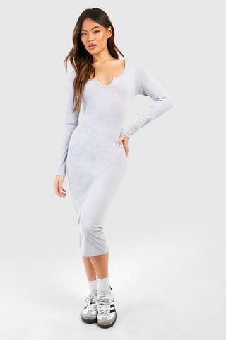 Robe fourreau - Gris clair chiné