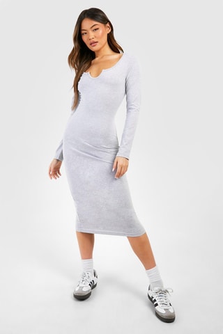 Robe fourreau - Gris clair chiné