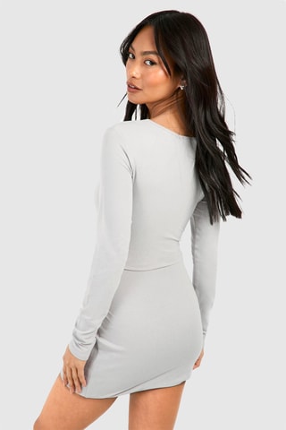 Robe fourreau - Gris clair