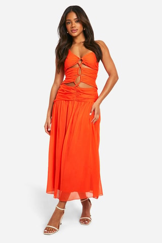 Asymmetrische jurk - Oranje