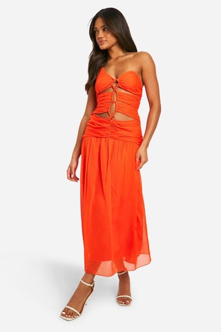 Asymmetrische jurk - Oranje