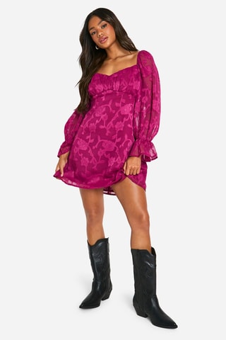 Trapezium Jurk - Fuchsia