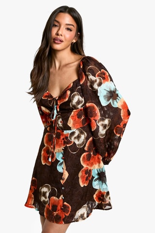 Blouse-jurk - Bruin