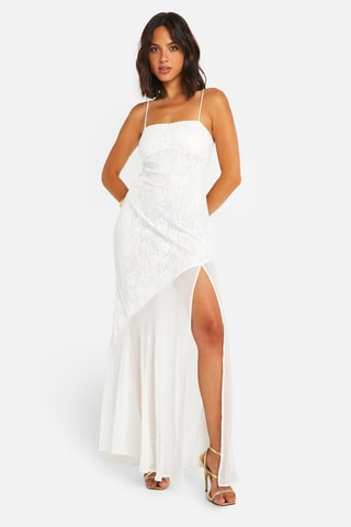 Robe longue en dentelle - Blanc