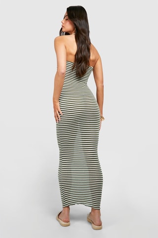 Strapless Jurk - Kaki
