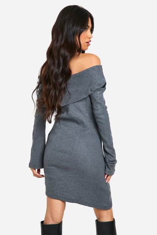 Robe droite - Gris foncé chiné