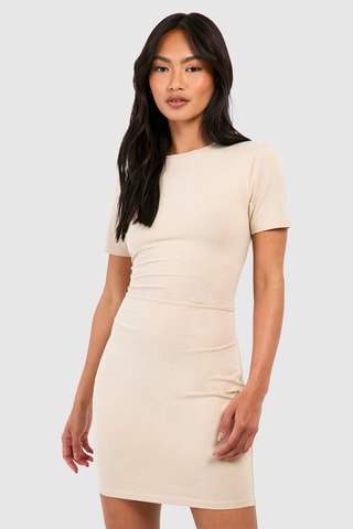 Nauwaansluitende Jurk - Beige