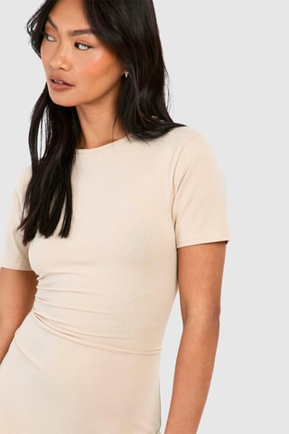 Nauwaansluitende Jurk - Beige