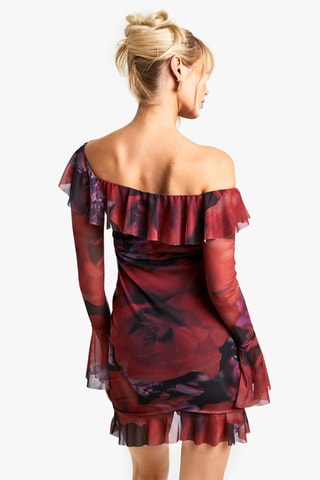 Jurk met Ruches - Rood