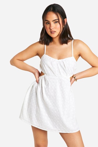 Robe patineuse en broderie anglaise - Blanc