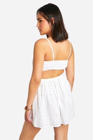 Robe patineuse en broderie anglaise - Blanc