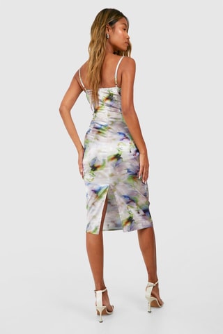 Robe fourreau - Ecru et violet
