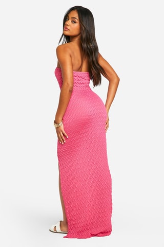 Strapless Jurk - Donkerroze