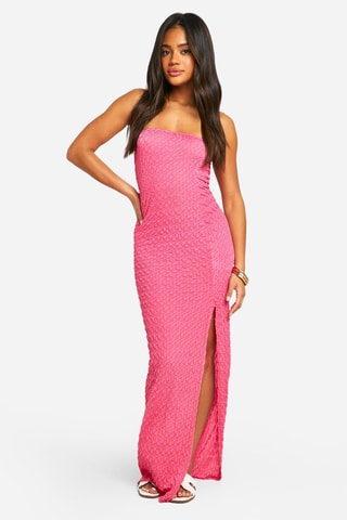 Strapless Jurk - Donkerroze