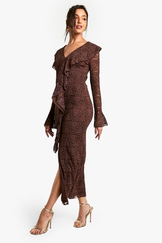 Robe midi - Marron