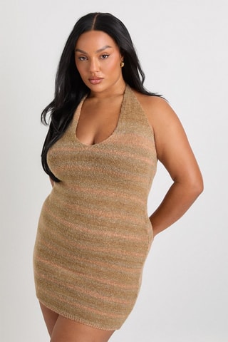 Robe pull - Beige et gris