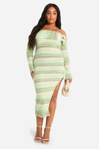 Robe pull - Vert clair et gris clair