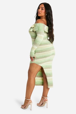 Robe pull - Vert clair et gris clair