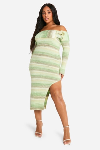 Robe pull - Vert clair et gris clair