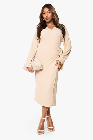 Robe portefeuille - Beige