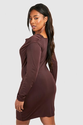 Robe fourreau - Marron foncé