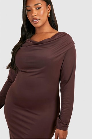 Robe fourreau - Marron foncé