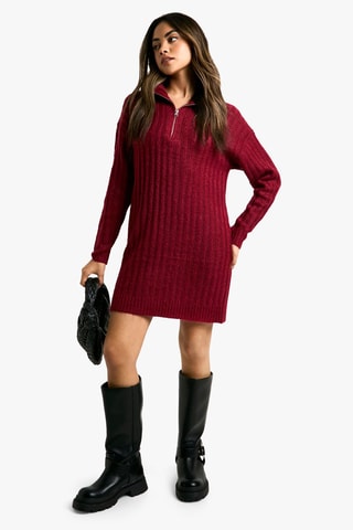 Robe pull - Rouge framboise
