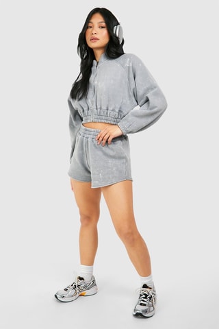 Short Hoge Taille Tie and Dye - Grijs