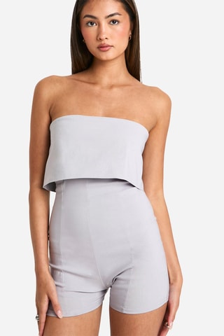 Strapless Playsuit - Grijs
