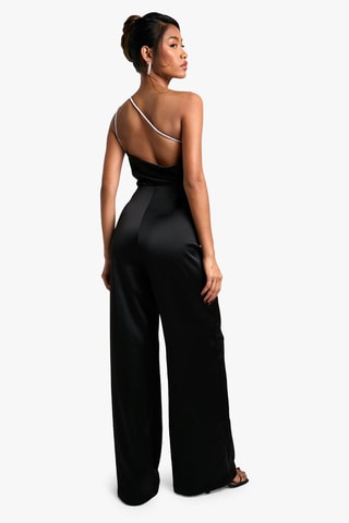 Asymmetrische Jumpsuit - Zwart