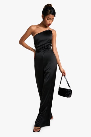Asymmetrische Jumpsuit - Zwart