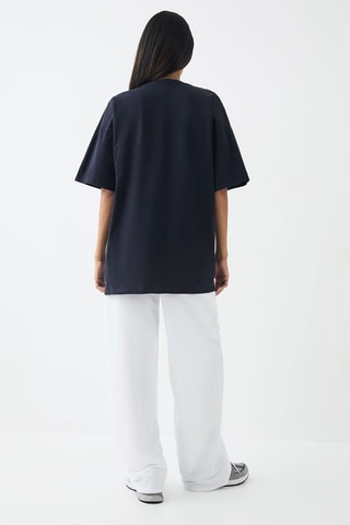 T-shirt en Zwangerschapsbroek Hoge Taille - Marineblauw