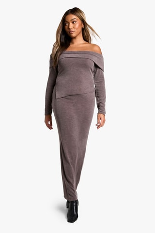 Top en Lange Rok Hoge Taille - Bruin