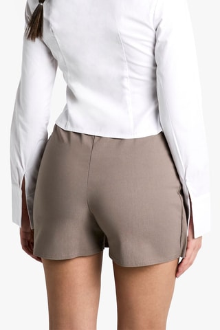 Jupe-short taille haute - Taupe