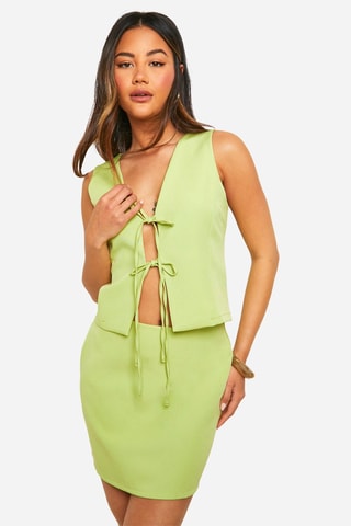 Jupe droite taille haute - Vert clair