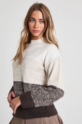 Pull - Blanc et marron foncé