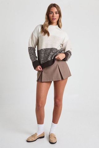 Pull - Blanc et marron foncé