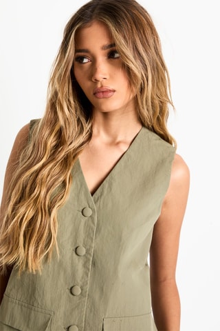 Mouwloos Vest - Olijfgroen
