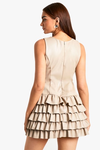 Robe volantée - Beige