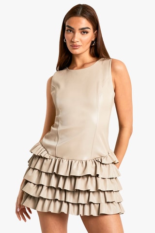 Robe volantée - Beige