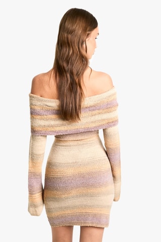 Robe pull - Beige et mauve