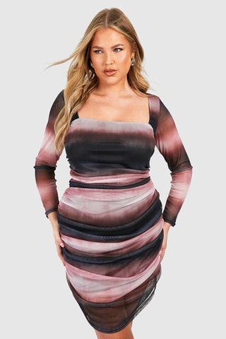 Robe drapée dip and dye - Violet et noir