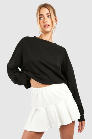 Minijupe plissée taille haute - Ecru