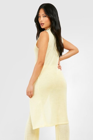 Gilet long sans manches - Jaune
